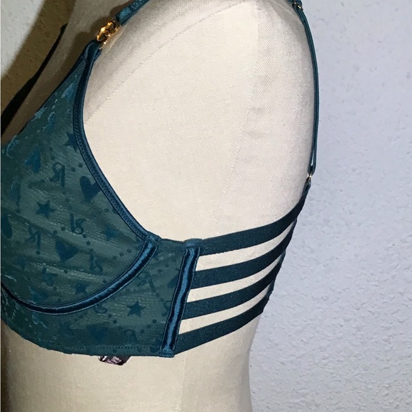 Victoria’s Secret luxe unlined green Bralette logo bra size large - Picture 5 of 6